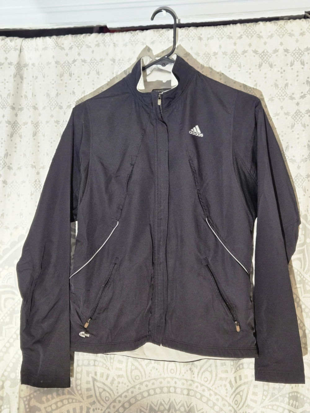 Adidas Black Climaproof Performance Lightweight Zip-Front Jacket